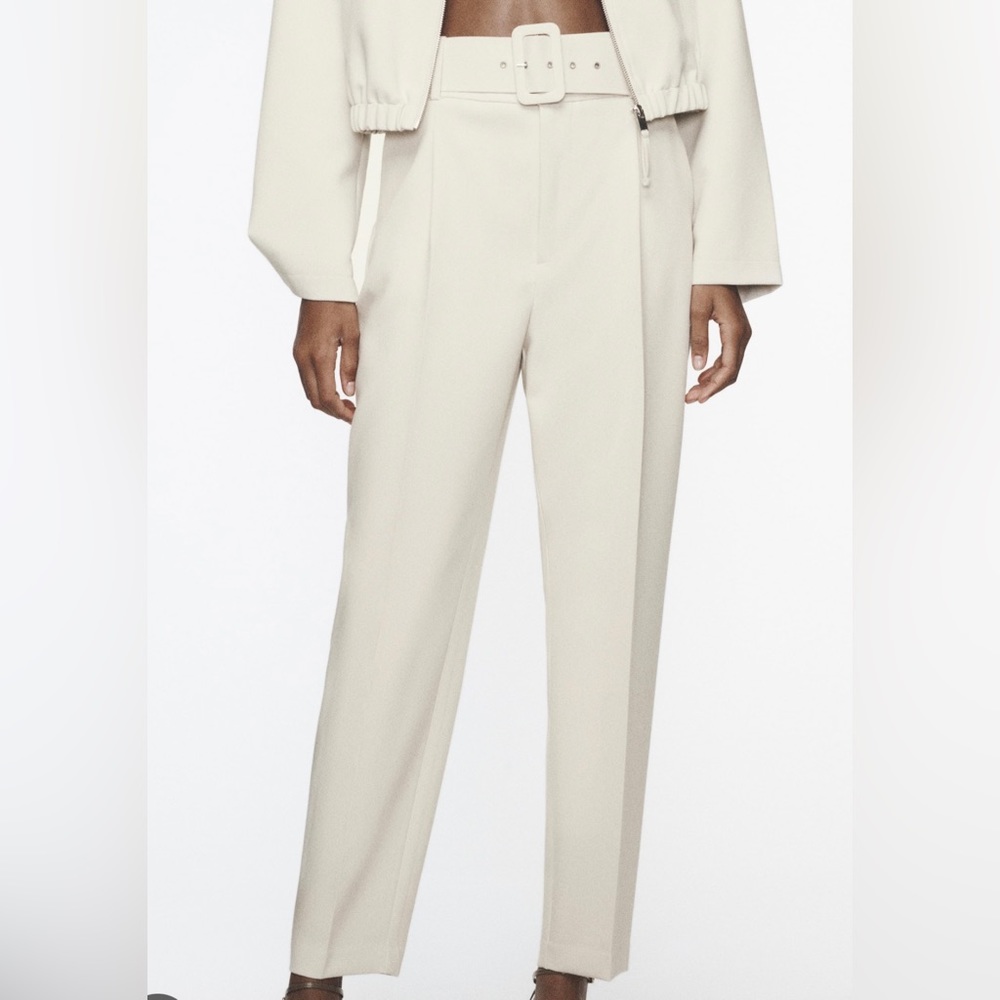 Zara Trousers with Lined Belt